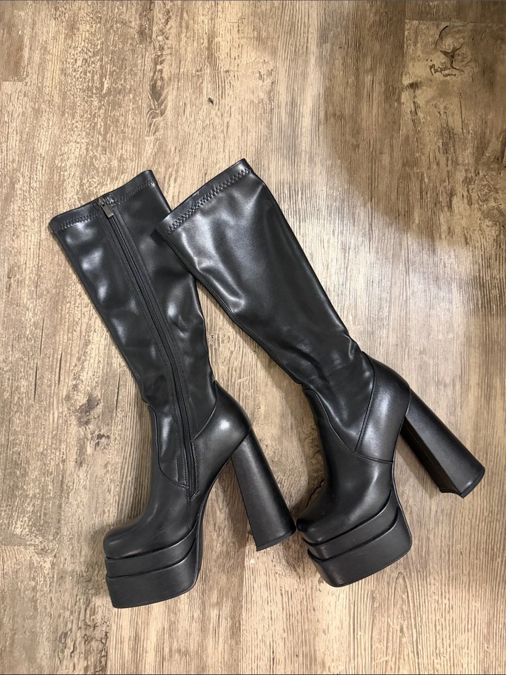 Black Over-the-Knee Platform Heel Boots - Chic Women's Knee Highs